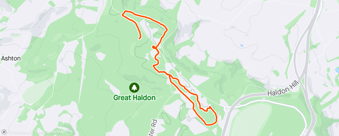 Map of the activity, Pootle round Haldon with Otis and Emily