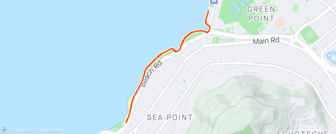 Map of the activity, Sea Point Sunset run