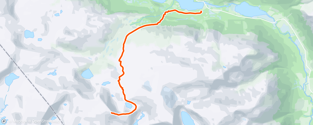 Map of the activity, På fjellski ned fra Kråkvasstind