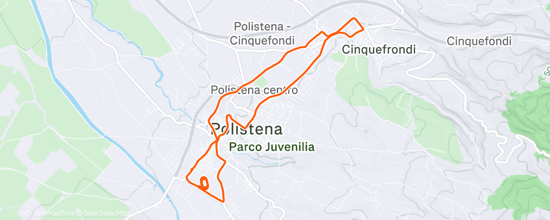 Map of the activity, Corsa dell'ora di pranzo