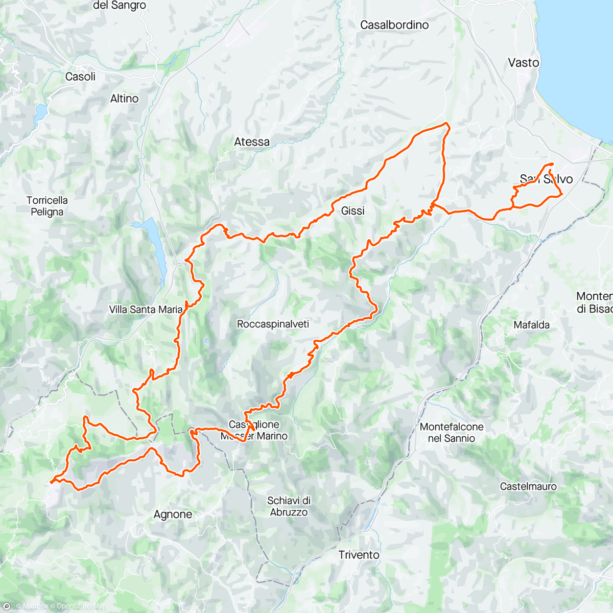 Map of the activity, Capracotta core mio