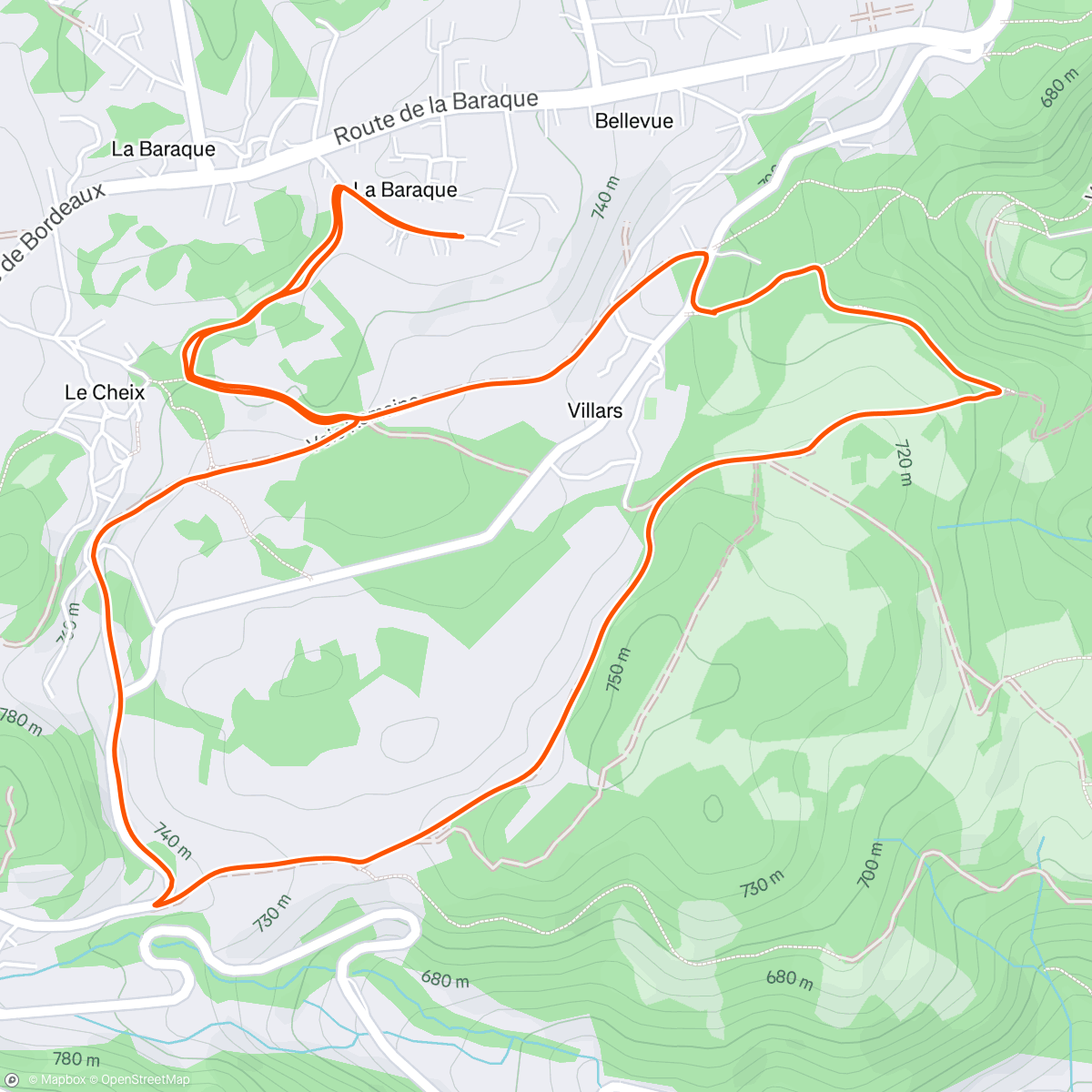 Map of the activity, Morning Run