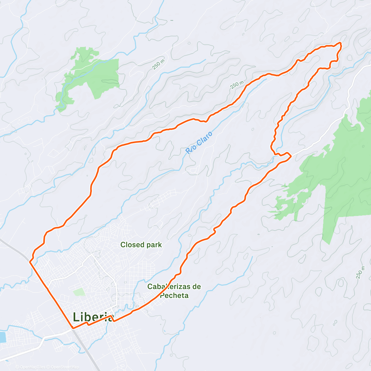 Map of the activity, Vuelta en bicicleta de montaña matutina