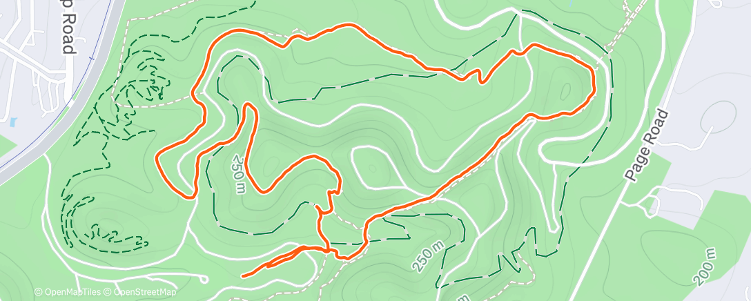 Map of the activity, Afternoon Hike
