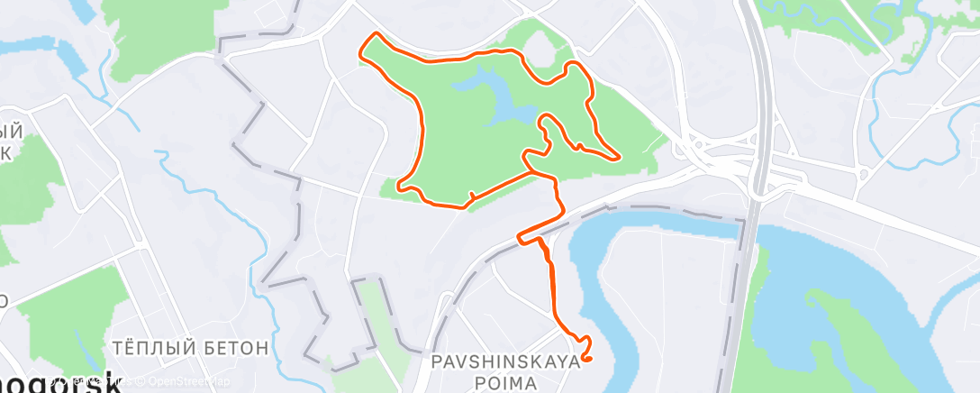 Map of the activity, Вечерний забег