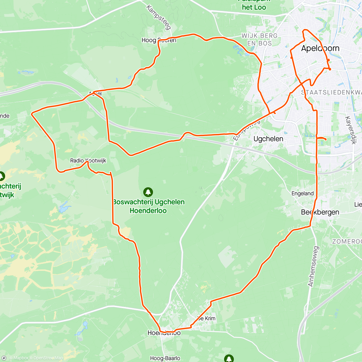 Map of the activity, Social ride