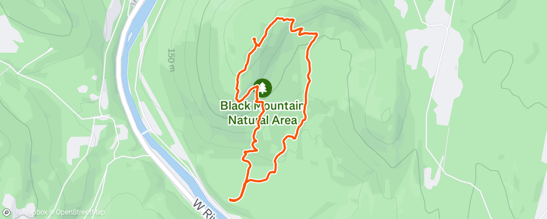 Map of the activity, Black Mountain Hike