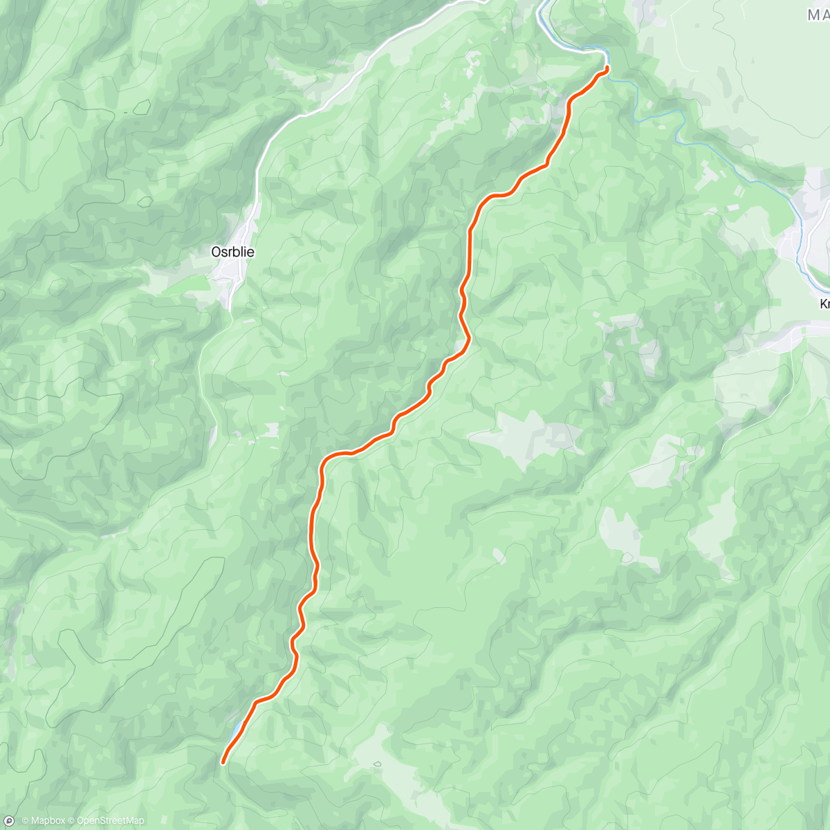 Map of the activity, Family Ride Hrončok