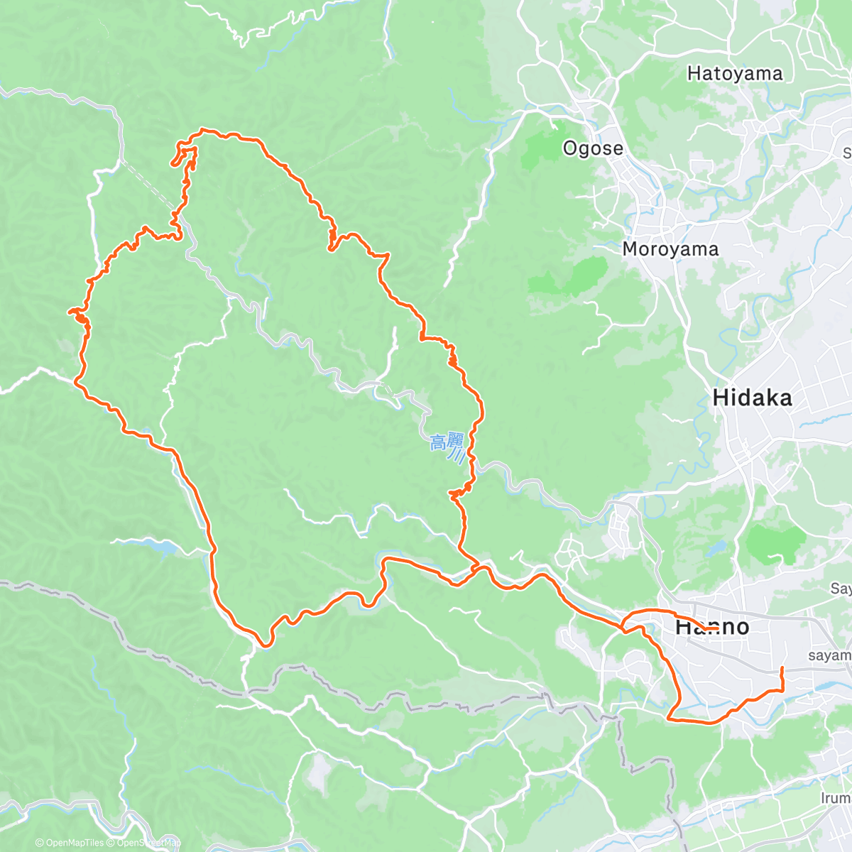 Map of the activity, 俺達の奥武蔵グリーンライン