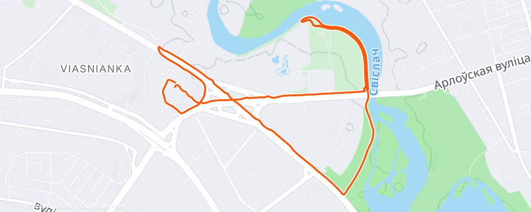 Map of the activity, Evening Run