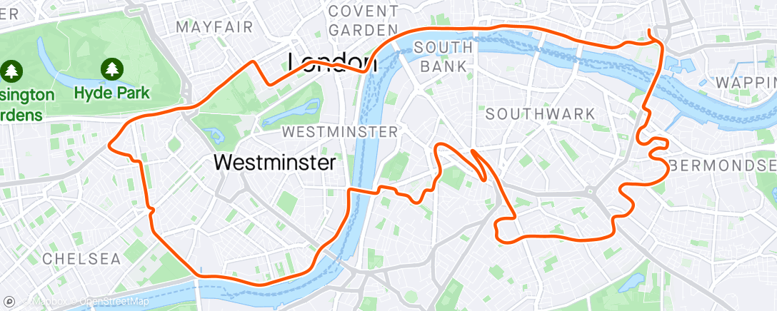 Mapa da atividade, Zwift - Race: KISS Racing (B) on Greater London Loop Reverse in London