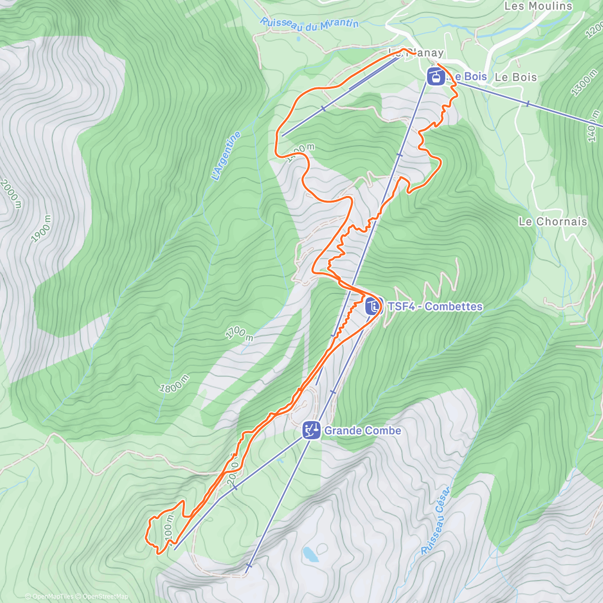 Map of the activity, SDR 🎿 Pointe de la Grande Combe (2 175 mètres)  par la Trace pro ⚫️