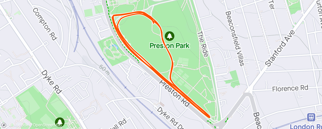 「Preston Park parkrun」活動的地圖