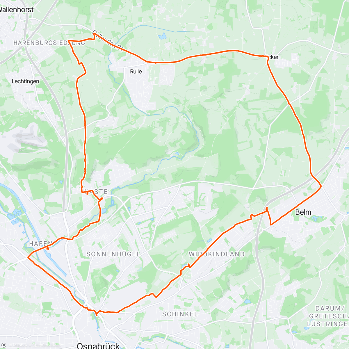 Map of the activity, Jugenderinnerungen und Radschnellweg