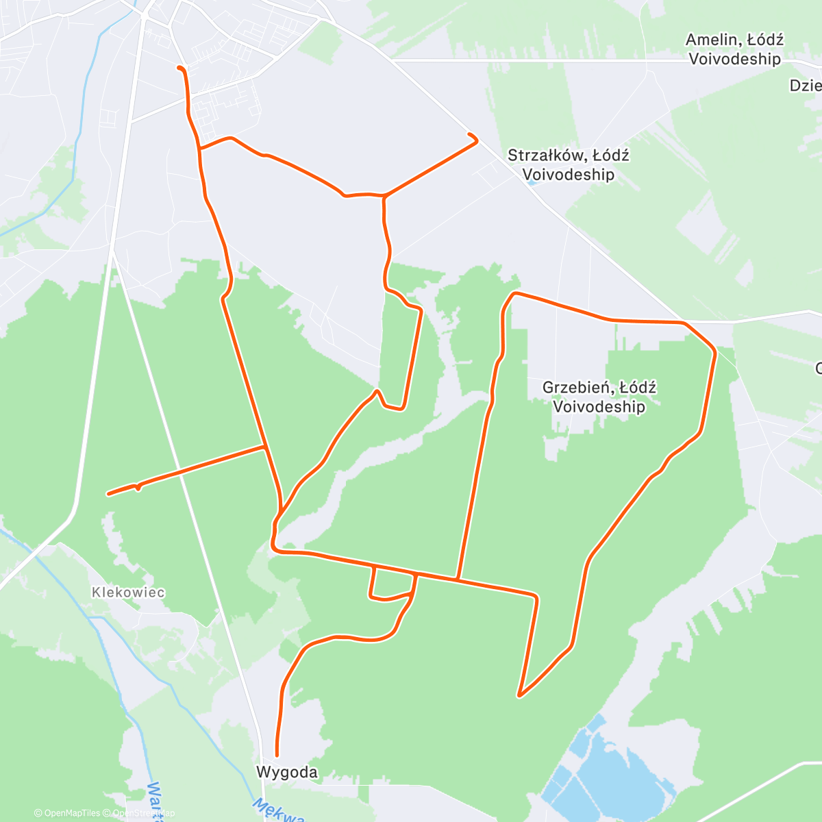 Map of the activity, Lunch Ride