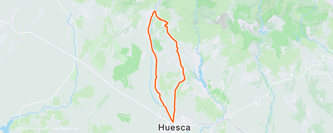 Map of the activity, Bicicleta por la tarde