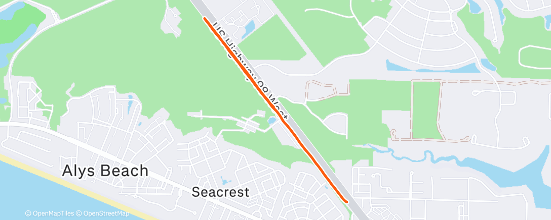 Map of the activity, Evening Run