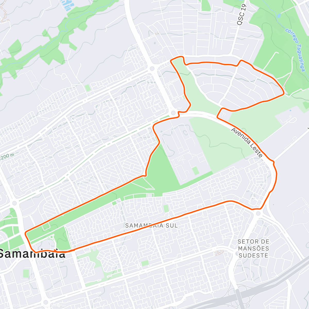 Map of the activity, Corrida matinal