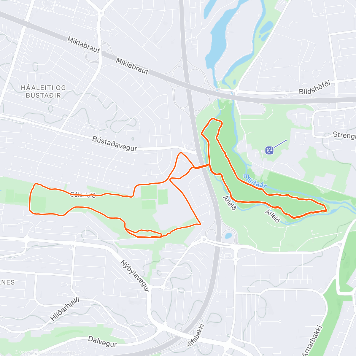 Карта физической активности (Sunnudagshólmi)