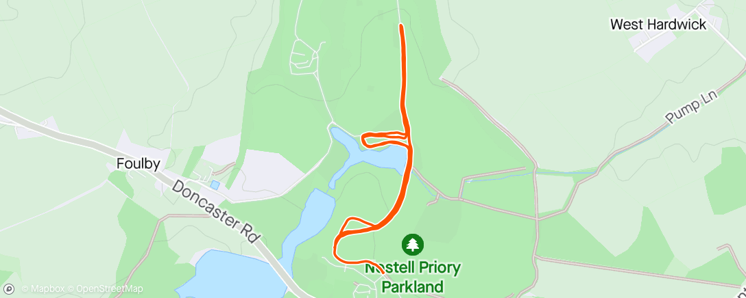 Map of the activity, Park run No. 90 @ Nostell