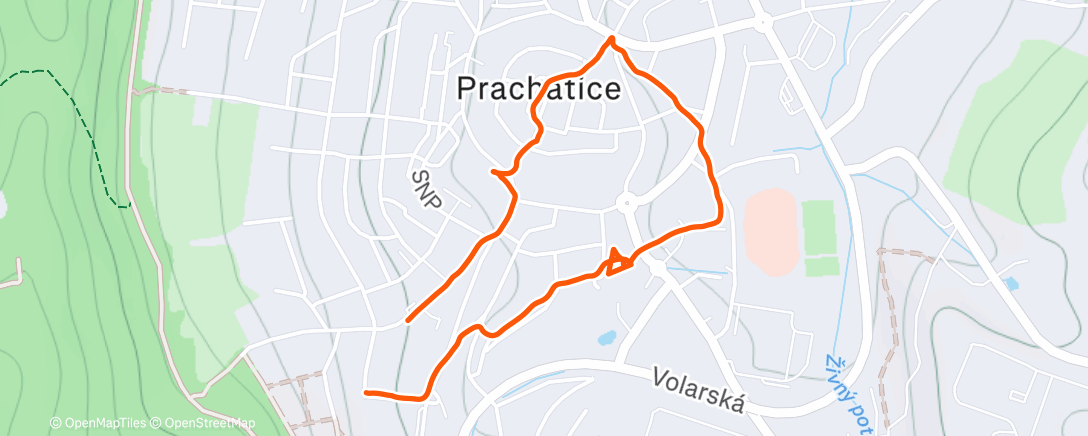 Map of the activity, Evening Walk