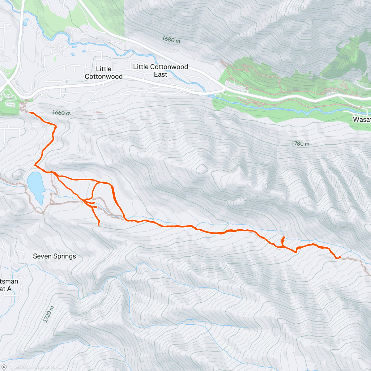 Map of the activity, Bell’s Canyon: Do Go Chasing Waterfalls