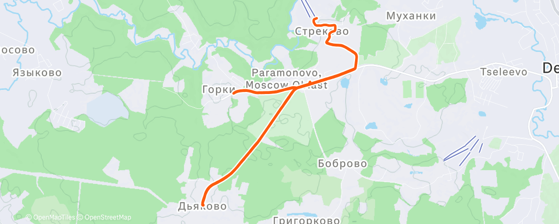 Map of the activity, Полуденный забег
