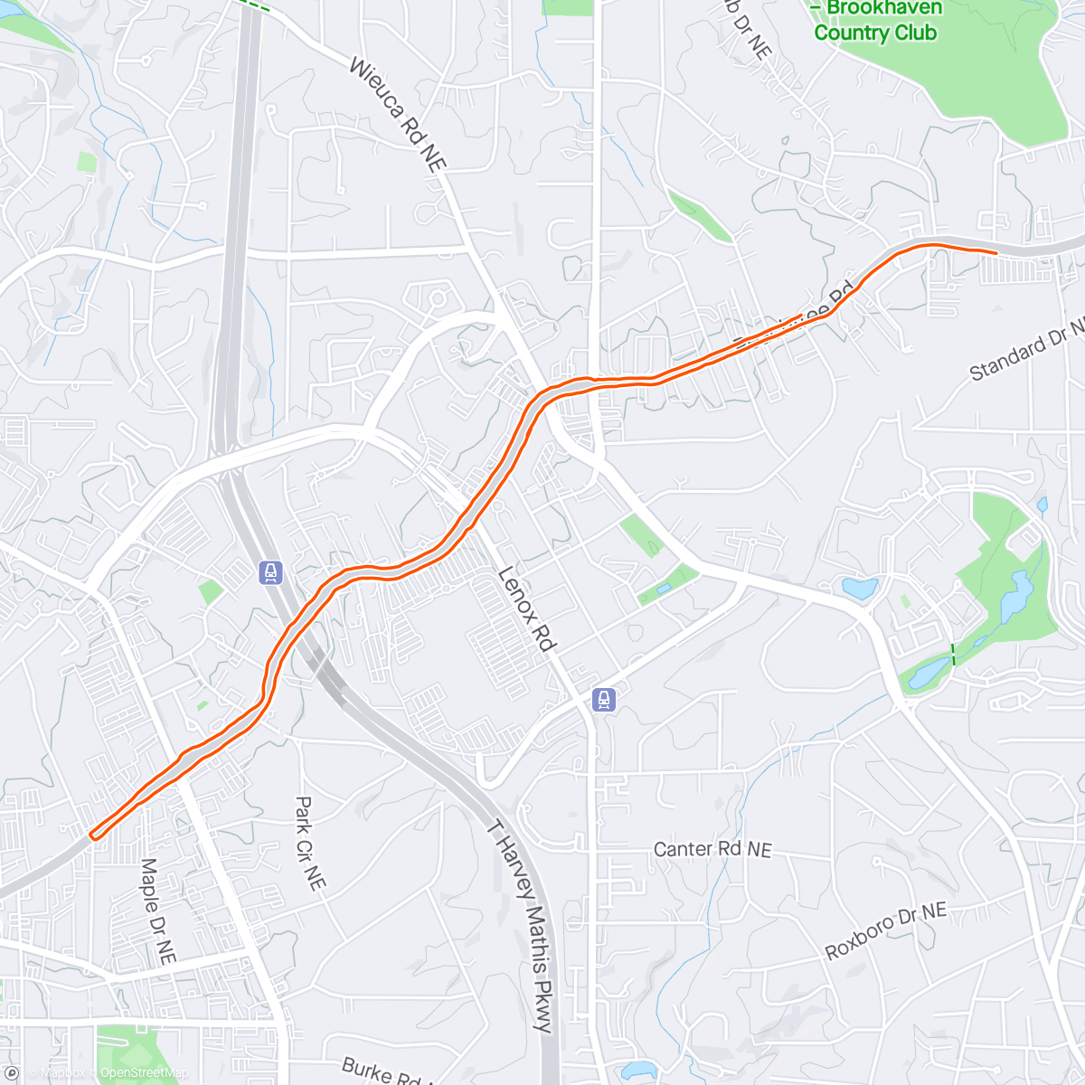 Map of the activity, Sunday Morning Run