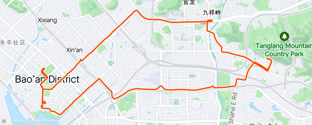 Map of the activity, [深圳]바오안.탕랑산 입구