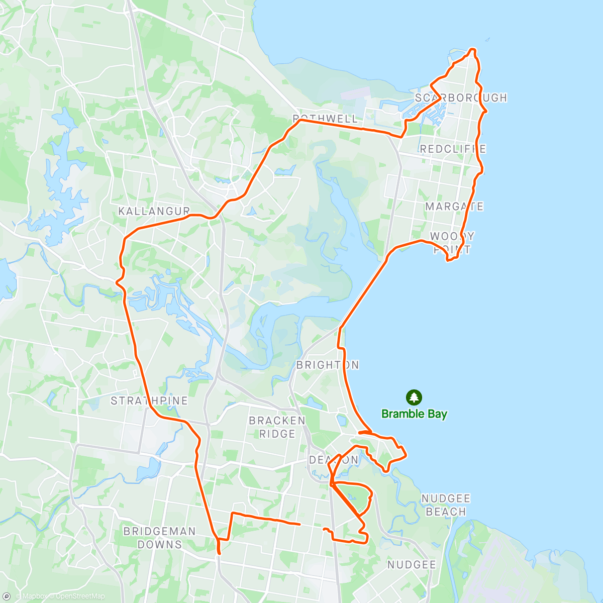 Map of the activity, Windy ride home for Saturday's breakfast loop