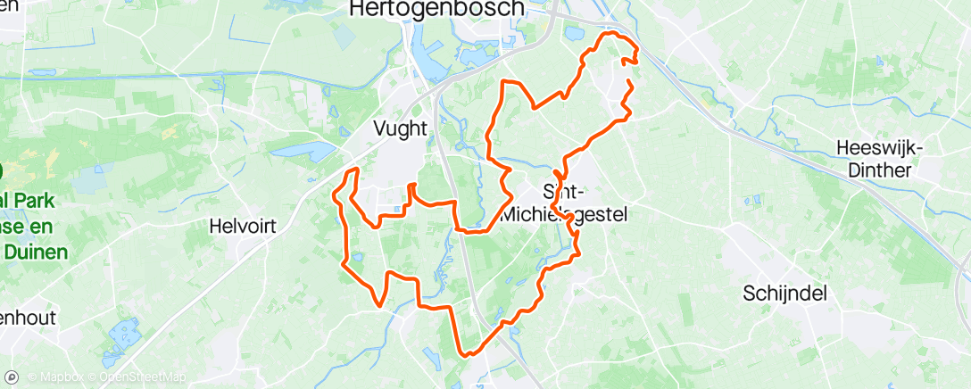 Map of the activity, Gravelritje Vught/Gestel