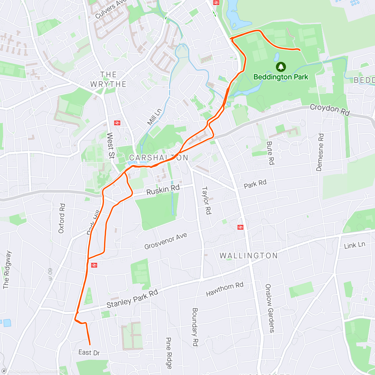 Map of the activity, Jog with 8 x 30s (1 minute)