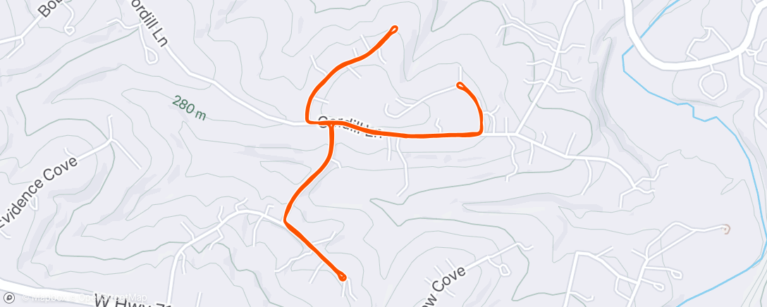 Map of the activity, Lunch Run