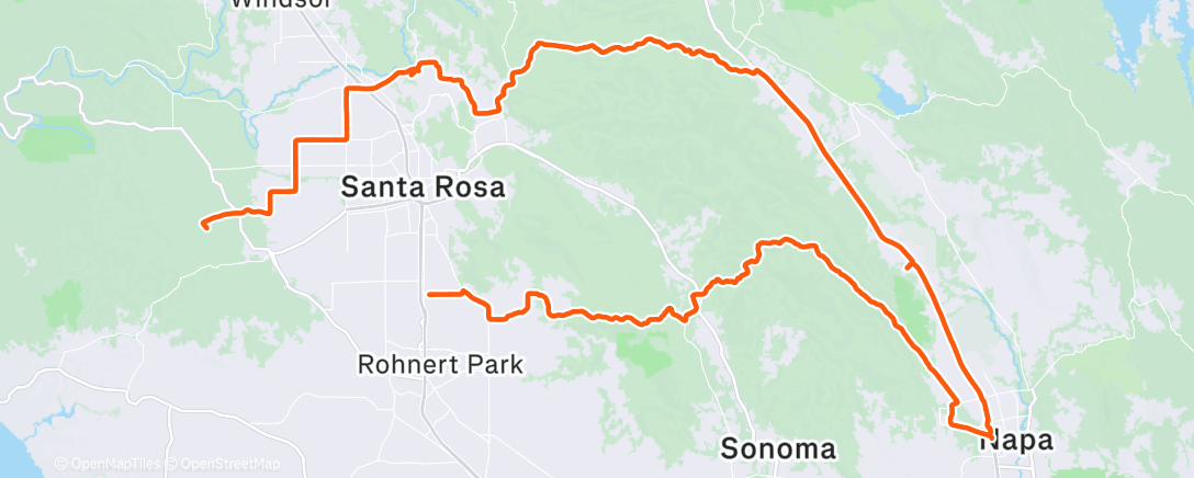Map of the activity, Cycling