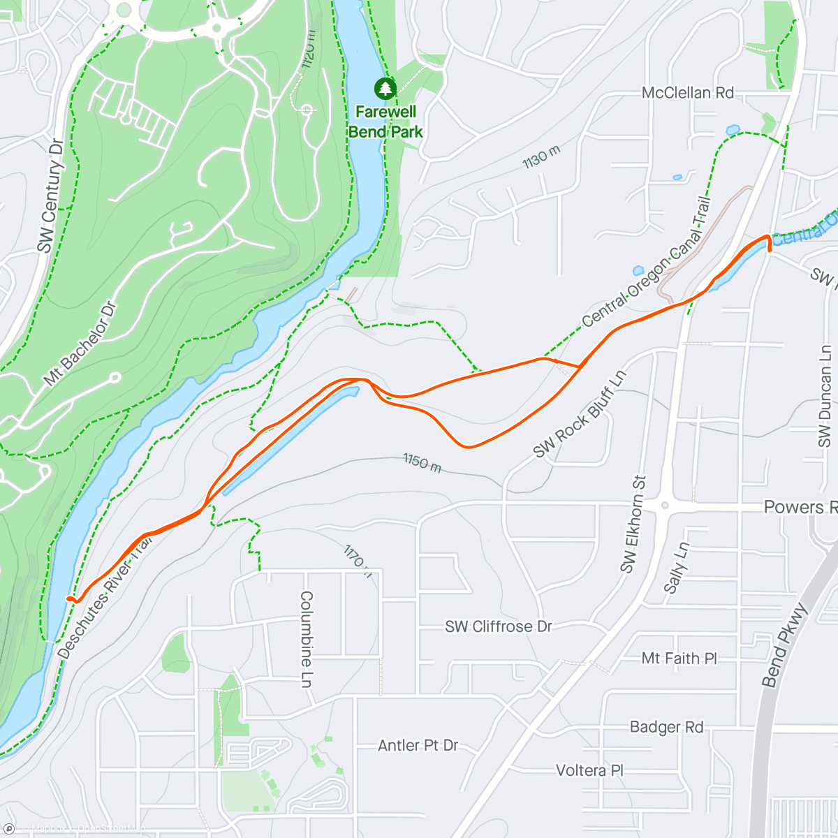 Map of the activity, Sawyer pedal