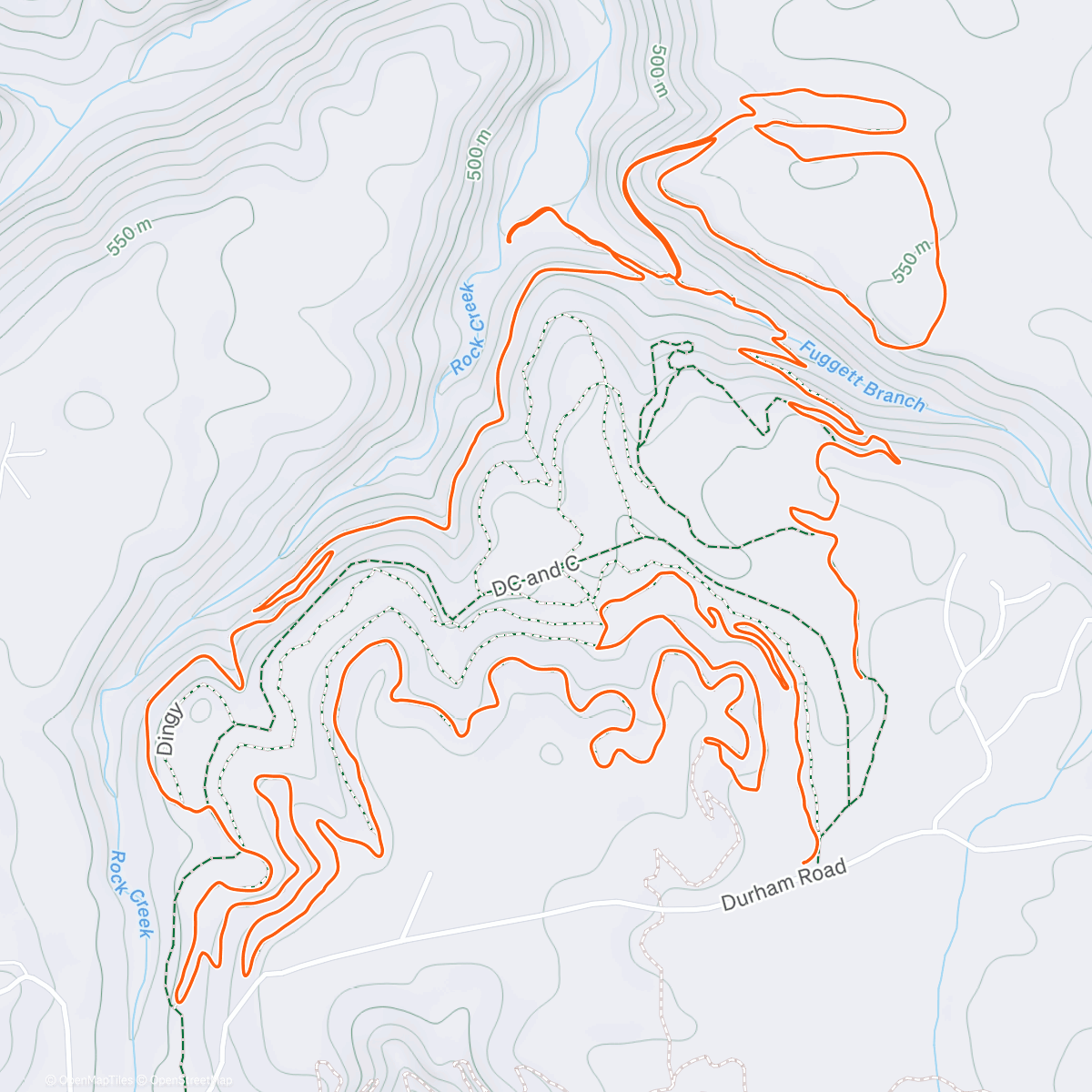 Mapa de la actividad (Durham solo ride)