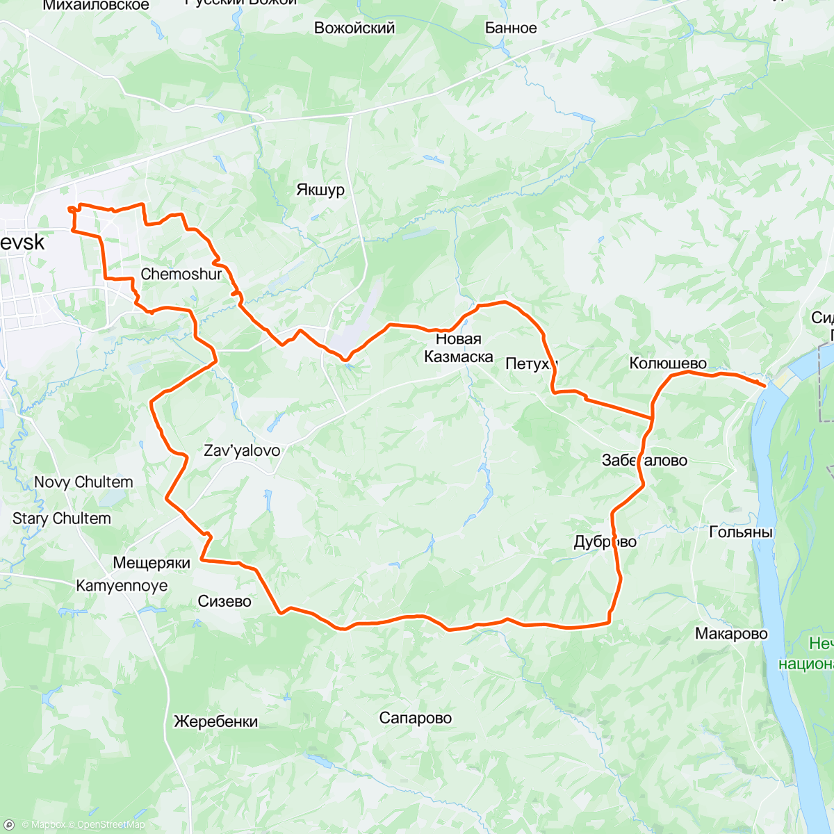 Map of the activity, Утренний велозаезд по полям, в хорошей компании.