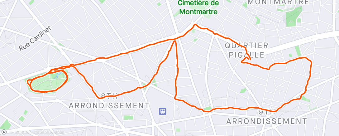 Karte der Aktivität „Parc Monceau Laps”