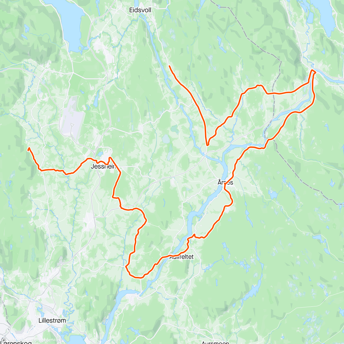 Map of the activity, På hjul med Iver