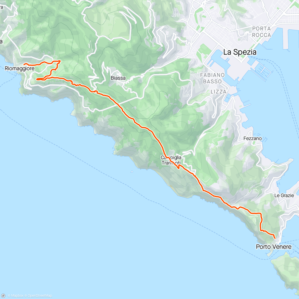 活动地图，Riomaggiore til Portovene ☀️🚶🏻‍♂️. Rett å slett magisk