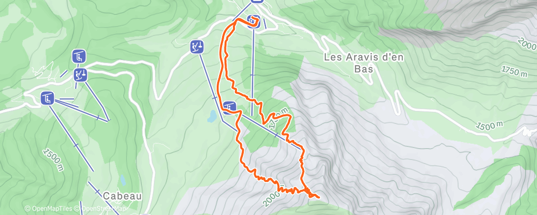 Map of the activity, Pointe de Merdassier 🏔️