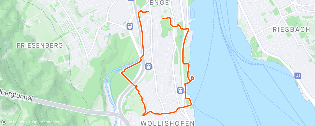 Map of the activity, Evening Run with Jan