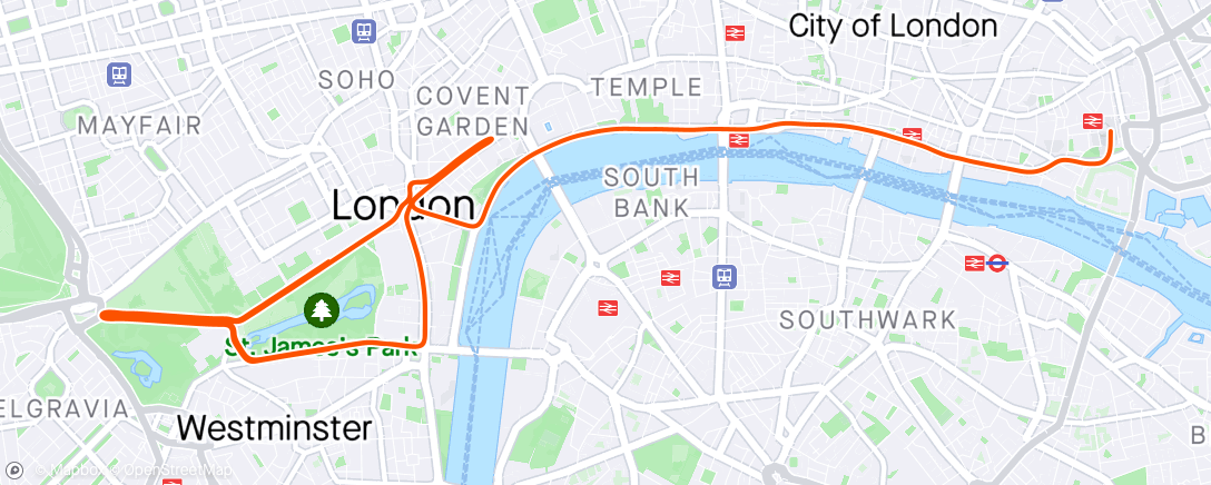 アクティビティ「Zwift - Race: Stage 5: Lap It Up - London Classique (B) on Classique in London」の地図