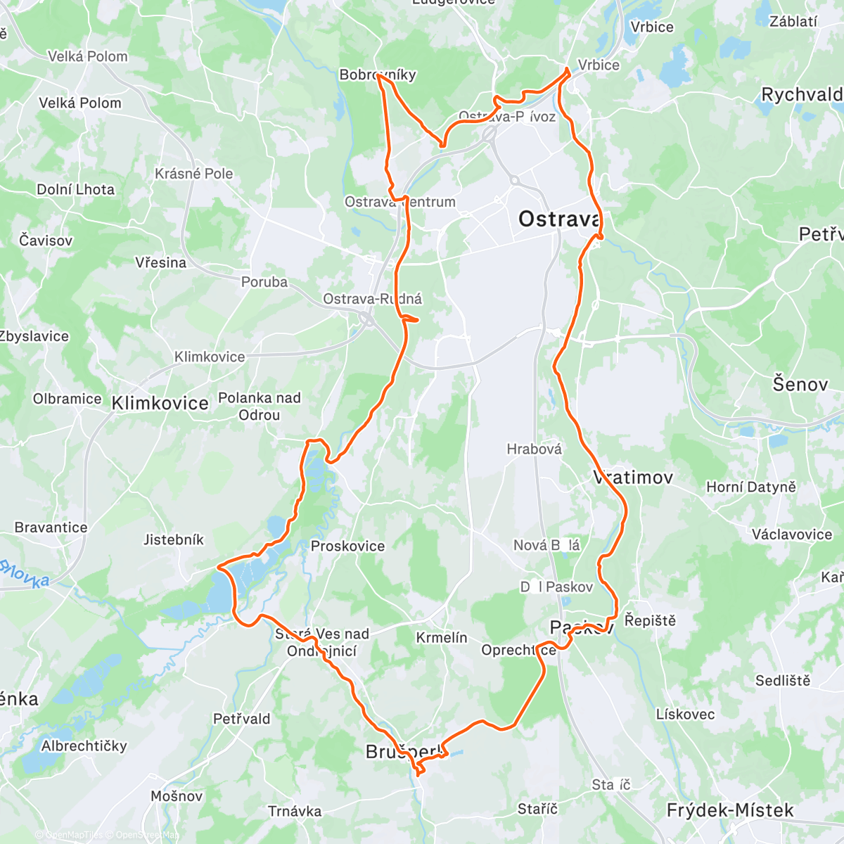 Карта физической активности (GR 🥶🌬 na Brušperk)