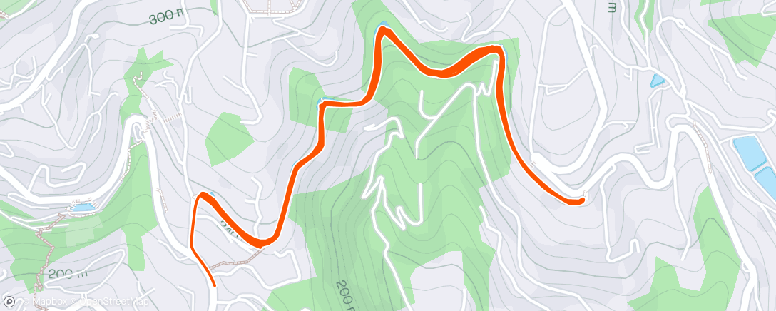 Map of the activity, Course à pied en soirée