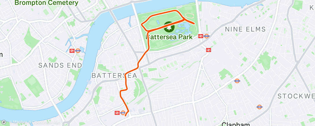 Map of the activity, Evening Run