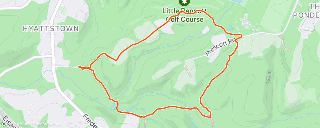 Map of the activity, Lunch Hike