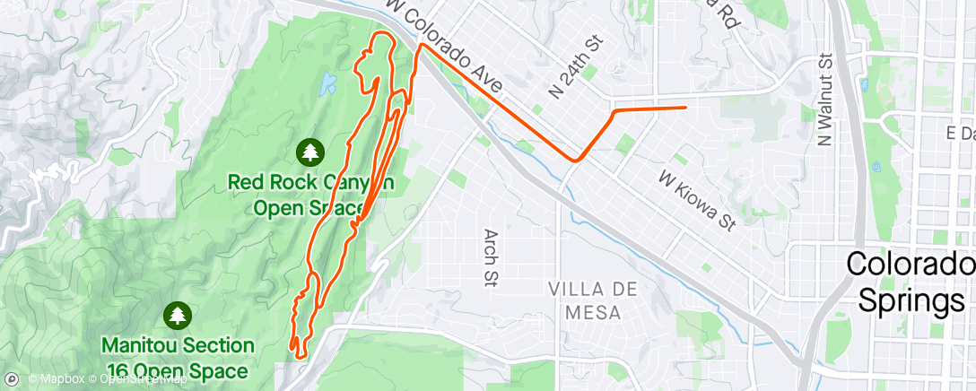 Map of the activity, Red Rocks Frontside Loop