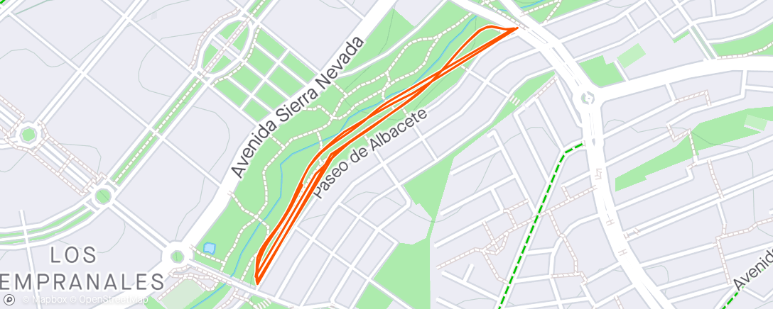 Map of the activity, Carrera 6x 400 series con descanso