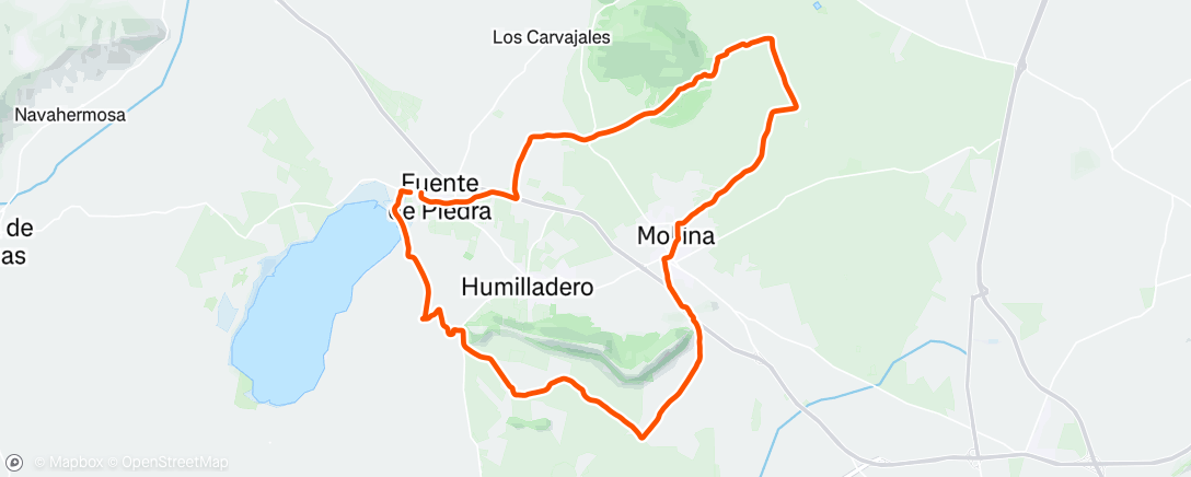 Map of the activity, Evening Ride
